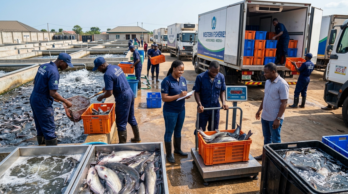 Commercial Catfish Harvest Weighbridge Dispatch